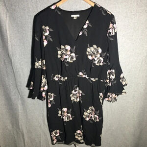 Womens Cato Dress Midi Floral Formal Bell Sleeve Ruffles Work Office Career